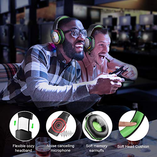 EKSA Fone de ouvido para jogos E1000, fones de ouvido de computador com microfone de cancelamento de