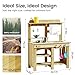 Tiny Land Outdoor Mud Kitchen for Kids, Wooden Play Kitchen with Water Tank, Water & Cooking Play, Sensory Fun, Weather-Resistant with Storage, Ideal for Toddlers Ages 3+