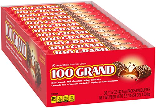 image for 100 Grand Milk Chocolate Halloween Candy Bars, Full Size Bulk Individu