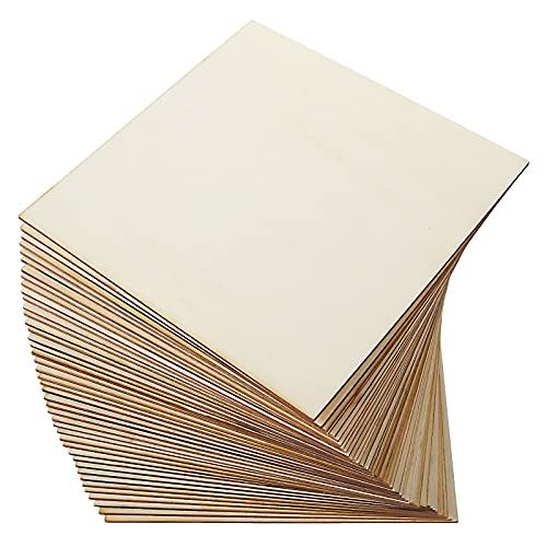 7.87X7.87 Wood Squares 40 Pieces Unfinished Wood Sheets Unfinished Balsa Square Pieces Blank Cutouts Wood Slices For Diy Crafts Party Decorations #TOP17