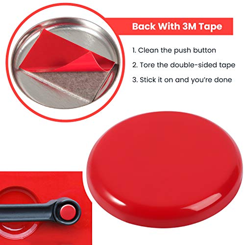 E-cowlboy Grab Handle Inserts Cover+Push Button Knobs Cover Trim for Jeep Wrangler JK JKU Sahara Rubicon Unlimited 2007-2018 Exterior Door Handle Decoration Accessories Aluminum (Red)