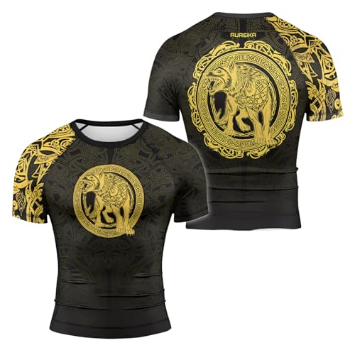 Viking Jiu Jitsu Rash Guard for Men – Durable Short Sleeve Compression Shirt for BJJ, MMA, and Workout Sessions
