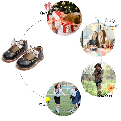 Image of Felix & Flora Toddler Little Girl Mary Jane Dress Shoes - Ballet Flats for Girl Party School Shoes