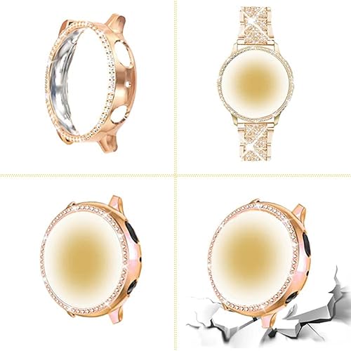 Miniatura 4 de Mosonio Compatible con correas de reloj Samsung Galaxy 76 de 1.575 pulgadas1.732 pulgadas, bandas de metal brillante de 0.787 pulgadas con funda