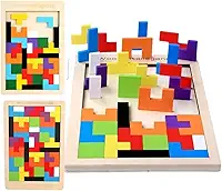 Brinquedo Educativo de Madeira – Quebra-Cabeça Montessori Colorido Infantil, Jogo de Raciocínio Lógico, Encaixe de Peças, Coordenação Motora e Foco – Tabuleiro Puzzle Didático 5 6 7 8 9 anos