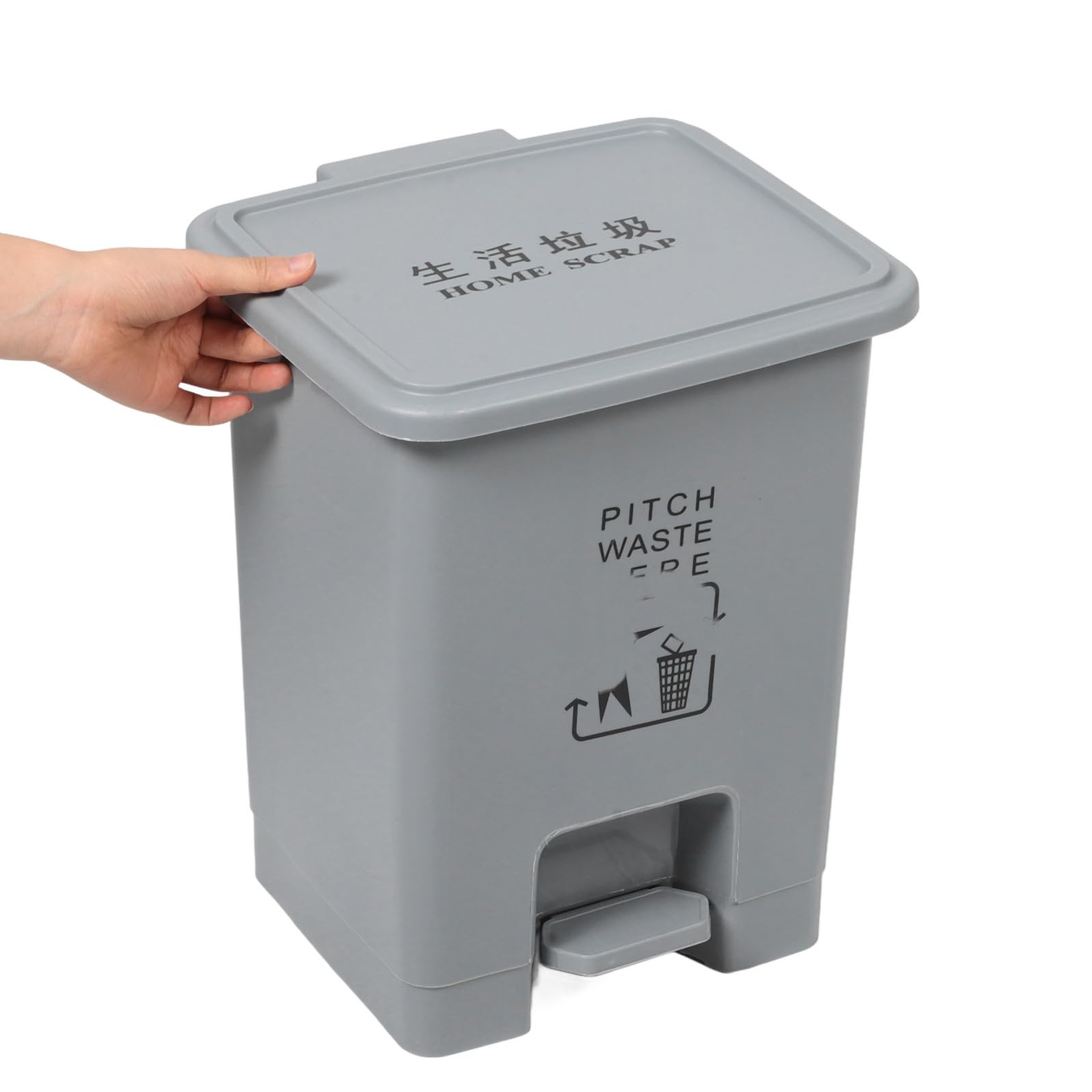 Cubo de Basura Escalonado de Plástico Pp 15l, Gran Capacidad