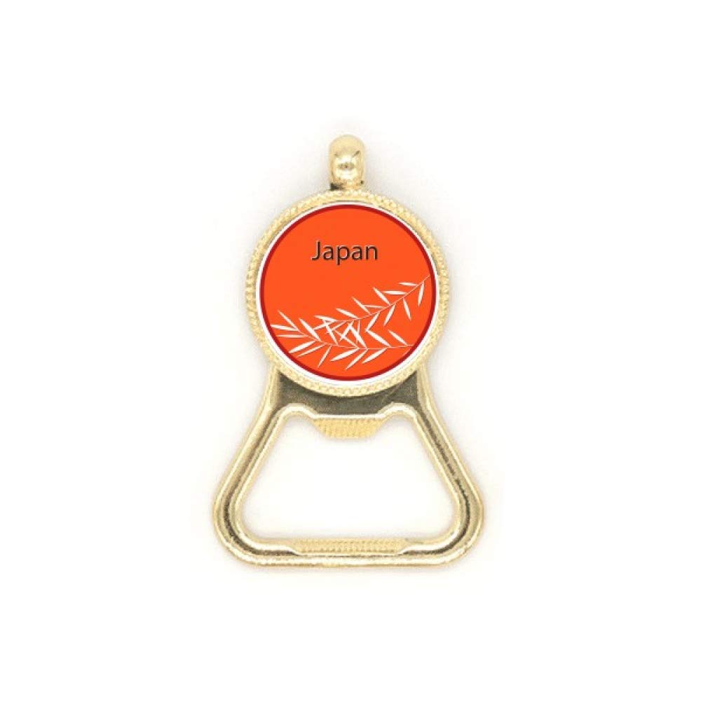 Japan Culture Bamboo Pattern Beer Bottle Cap Opener Stainless Steel Key Chain