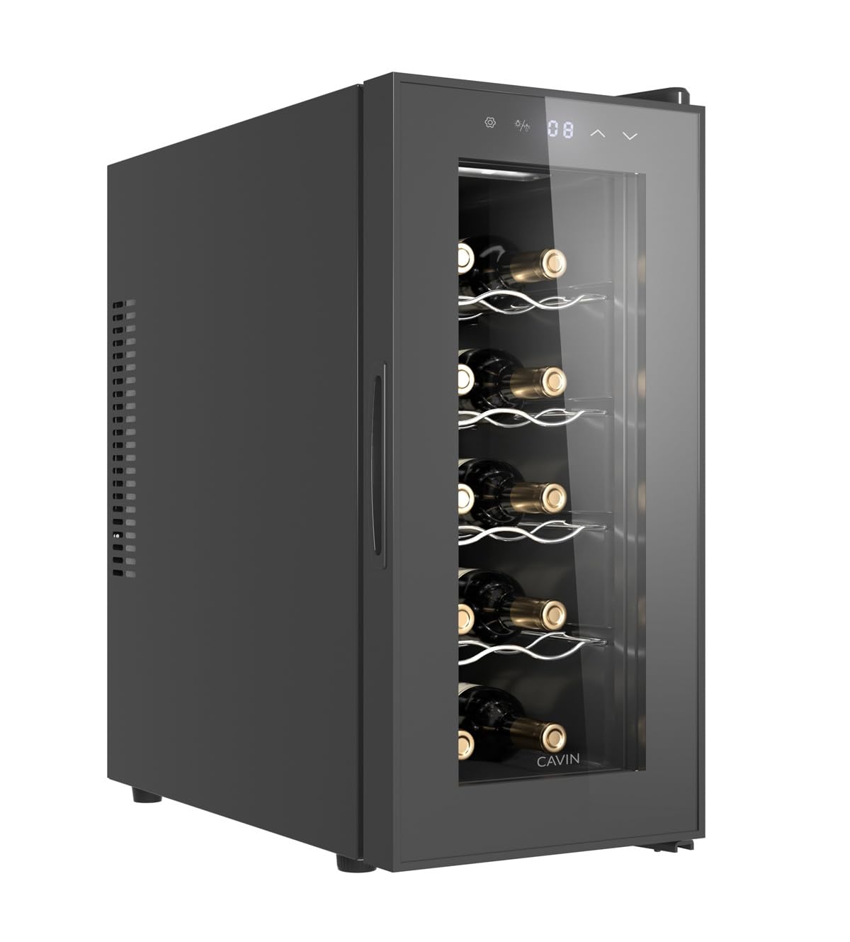 Cavin Tundra Collection 10 Weinkühlschrank freistehend schwarz 10 Flaschen eine Temperaturzone 8-18°C 35 dB thermoelektrisch