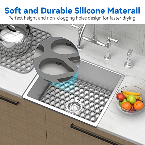 Silicone Sink Mat 2Pcs Toovem Sink Protectors For Kitchen Sink, Sink Mat Grid Non-Slip Folding Sink For Bottom Of Farmhouse Stainless Steel Porcelain Sink Pad #TOP2
