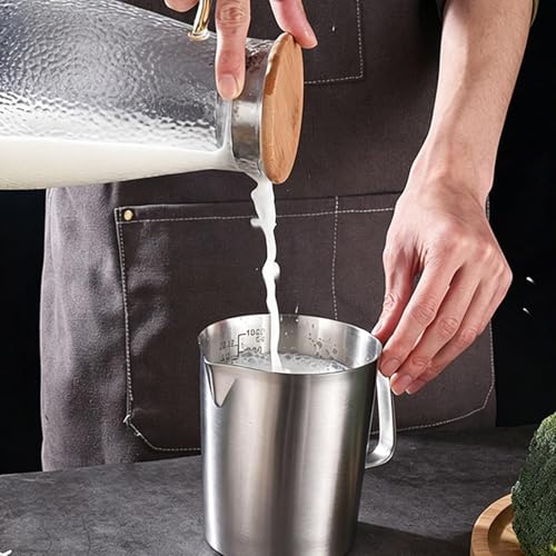 Gobelet en acier inoxydable gradué récipient de cuisson avec couvercle thermorésistant