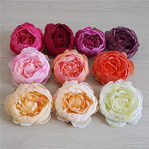 Image of SATYAM KRAFT 6 Pcs Artificial Fabric Rose Flower Heads | Handmade Peony Style Flowers for DIY Crafting, Gift Packing, Bouquet Making, Wedding, Home & Event Decoration (Peach, 8 cm)