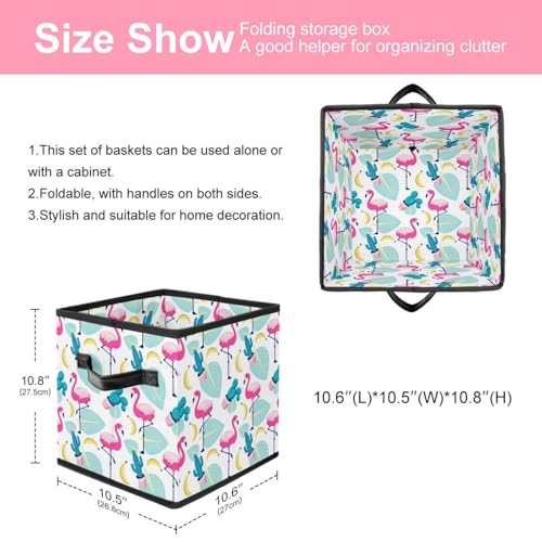 Boîte de rangement pliable cube flamant rose pour placard et vêtements