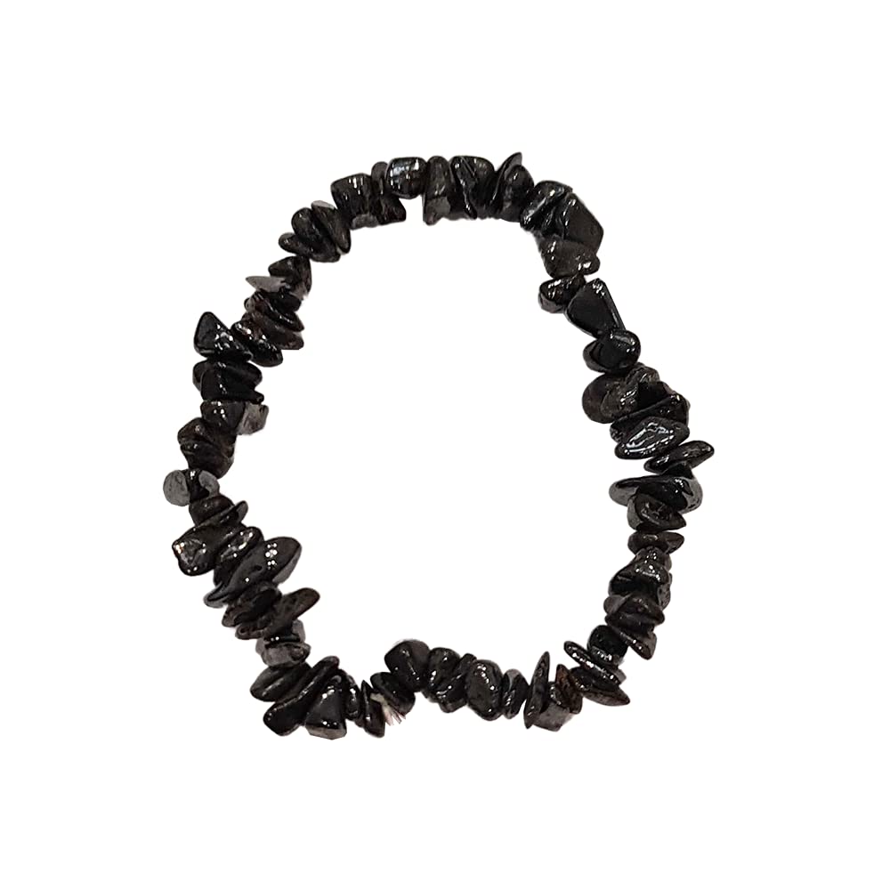 VIE Naturals Gemstone Chip Stretch Bracelet, Hematite, One