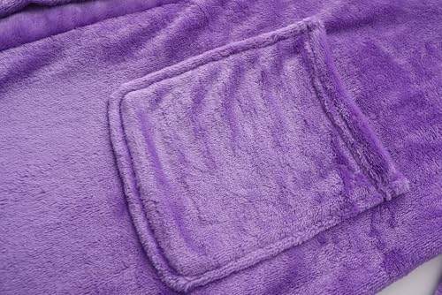Image of Girls Fleece Robe Boys Hooded Bathrobe Soft Flannel Robe For Kids
