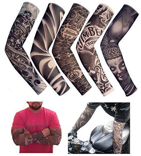 Itoolai Fake Temporary Tattoo Sleeves For Men And Women (Unisex Dark Set, Pack Of 5) #TOP3