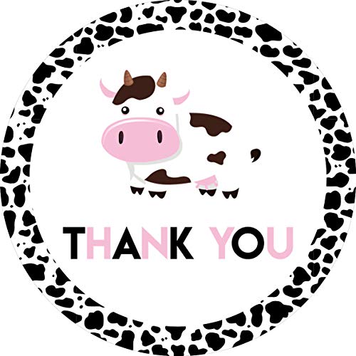Cow Birthday Party Favor Stickers, 40-Pack 2