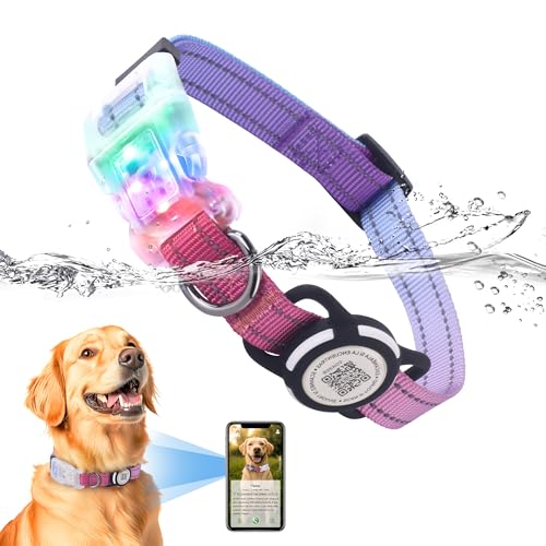 LED-Smart-QR-Code-Dog-Collar-Lost-at-Night-Collar-Showing-Details-of-Owner-and-pet-Durable-Adjustable-Soft-Rose-red-Suitable-for-Small-Medium-and-Large-Dogs