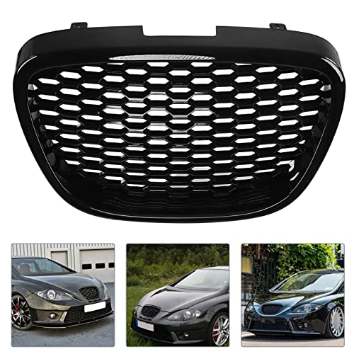 Rejilla delantera de ABS negro brillante premium para parachoques Seat Leon 2