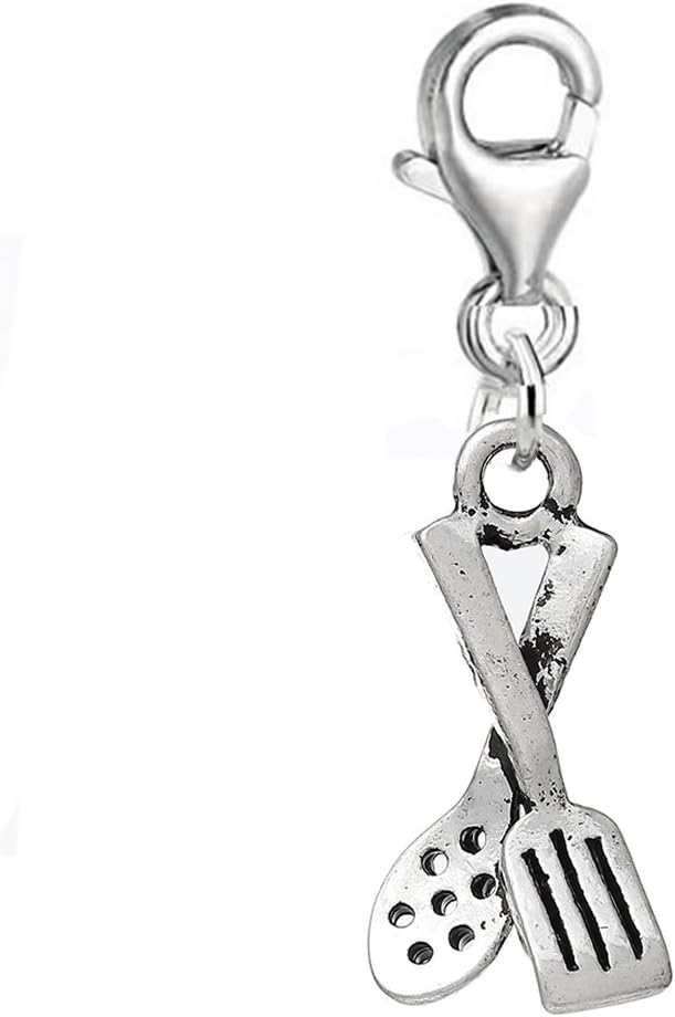 Sexy Sparkles Clip on Spatula Spoon Cooking Utensils Charm for Necklace or Bracelets
