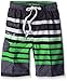 Kanu Surf Little Boys' Reflection Stripe Swim Trunk, Black/Green, Medium (5/6)
