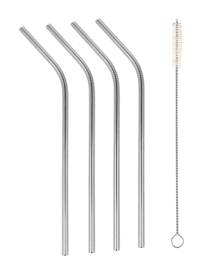 10er SET Metaltex 253181000 INOX Trinkhalme - geknickt - zu je 4 Stk. mit Reinigungsbürste/Strohhalme