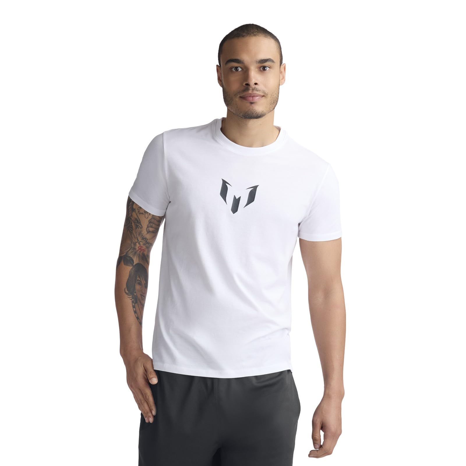 Messi mens Messi Tee Lifestyle Short Sleeve T-shirt, Standard Fit Graphic Tee, Cotton Jersey Knit (pack of 1) M Bright White