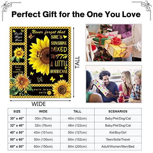 Sunflower Butterfly Blanket For Girls Sunshine Positive Healing Throw Blankets Gifts For Women Soft Flannel Fleece Blanket For Bed Couch Sofa Birthday Christmas, 50''X60'' #TOP5