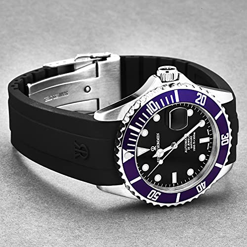 Men's 'Diver' Black Dial Rubber Strap Swiss Automatic Watch 17571.28352