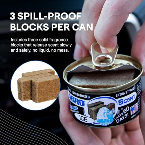 Image of ABRO Car Air Fresheners: Canned, Spill Proof Airfreshener for Home, Office, or Car Accessories Interior, Up to 60 Days - 3Pck New Car Smell Ice Scent