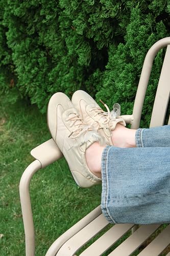 Image of iiimmu Ballet Flats Sneakers for Women Casual Walking Shoes | Elastic Back, Lace-Up & Slip-On, Suitable for Travel & Driving