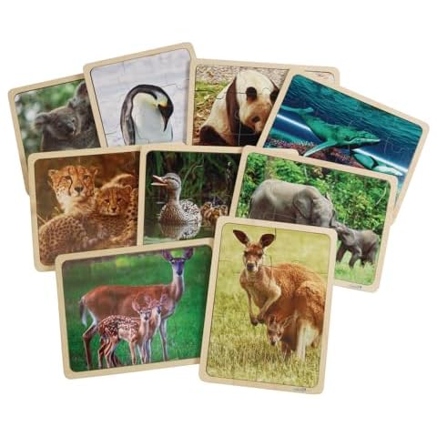 Excellerations Animal Families Around The World Wooden Puzzles and Posters Set of 9 Cover