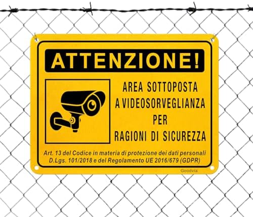 Cartello Videosorveglianza 20x30 Cm In Vinile Impermeabile - Foto 4