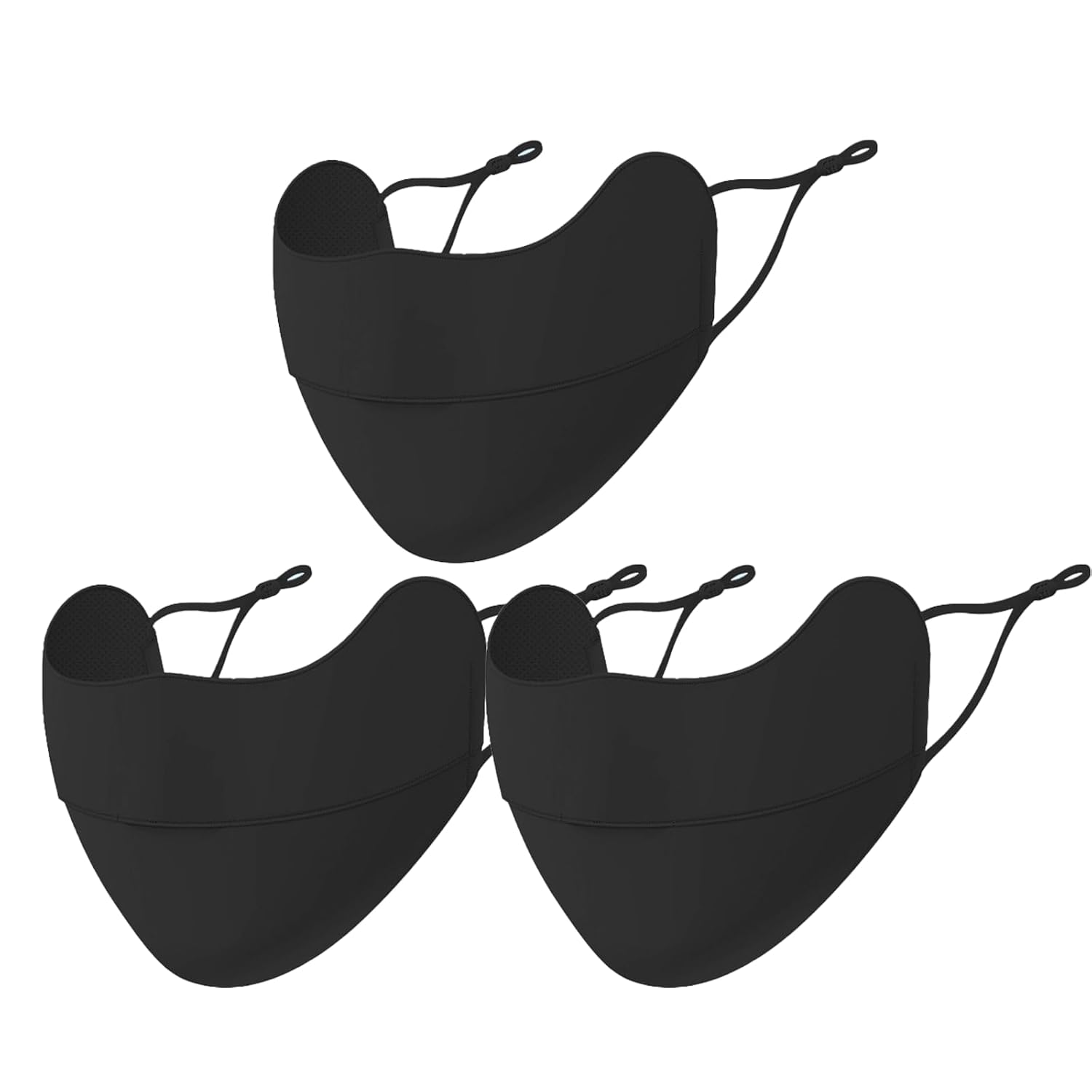 UV Face Mask Sun Protection,UPF 50+Blocks 98% of UVA/UVB Rays,UV Face Mask for Women Washable Reusable(3PCS) Black