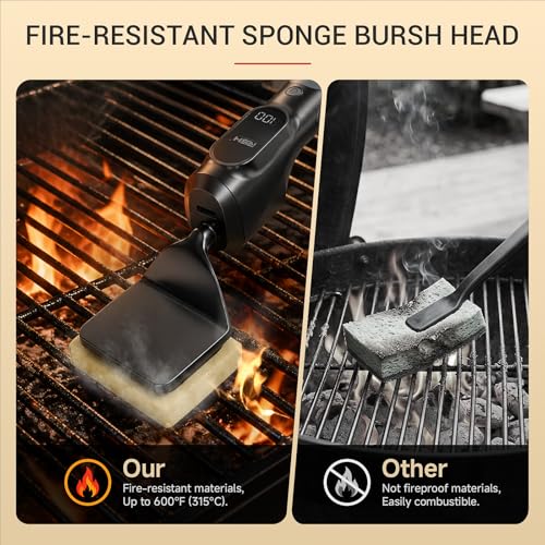Electric Grill Brush Kit, Cordless BBQ Grill Cleaner with LED Light, Replaceable Brush Heads, Rechargeable Bristle-Free Grill Brush for Outdoor Grills — view 5