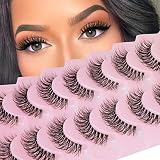 Lashes Natural Look Wispy False Eyelashes 15mm Short Clear Band Fake Eye Lashes Lightweight Volume S