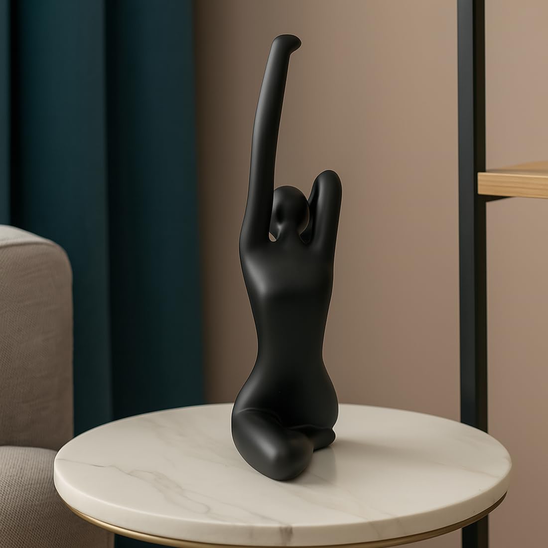 Yoga Lady Statue White Resin