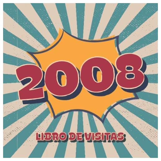 2008 Libros de Visitas: Libro de visitas para fiestas de cumpleaños de estilo retro para que la familia y los amigos inserten saludos y mensajes | 100 páginas | Vol 3