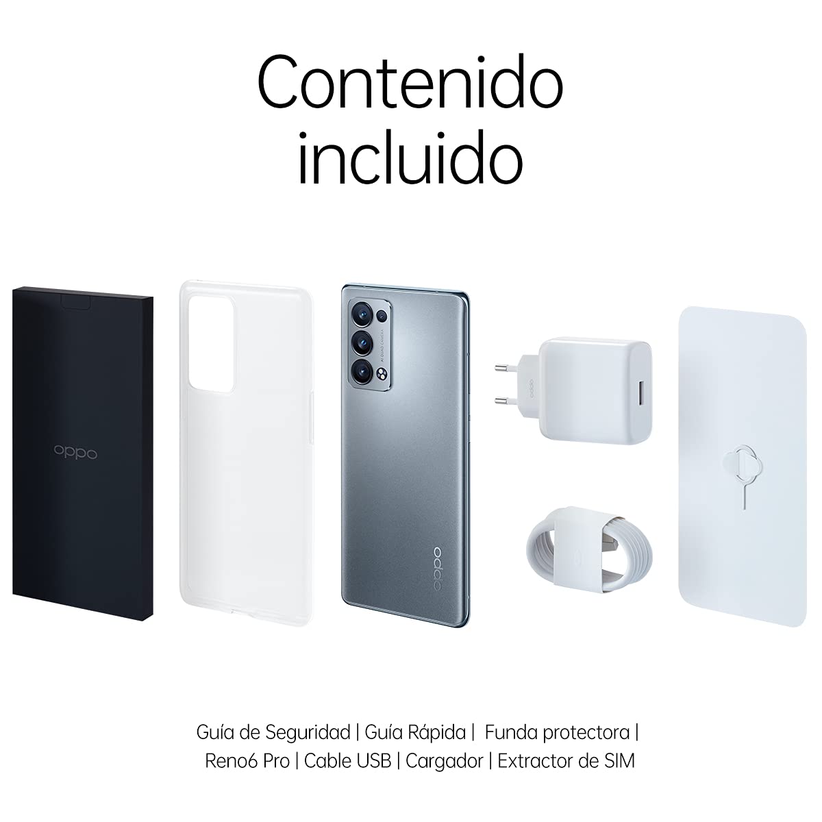 OPPO Reno 6 Pro 5G bezpłatny telefon komórkowy, 12 GB+256GB, aparat 50+16+13+2 MP, smartfon z systemem Android, bateria 4500mAh, szybkie ładowanie 65 W, Dual SIM - srebrny