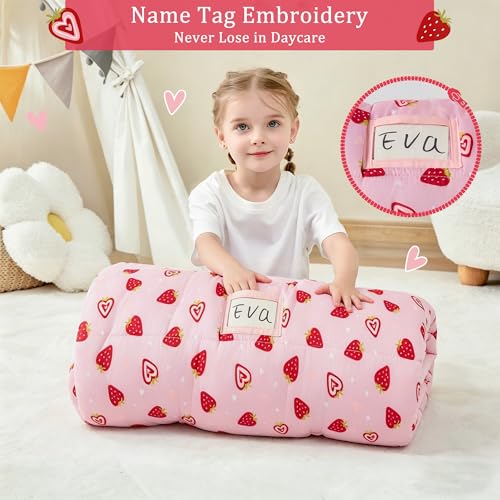 Image of Toddler Nap Mat for Preschool 50''x30'' Sleeping Mat with Removable Pillow and Minky Blanket for Kids Ages 3-7 Roll Up Soft Sleeping Bag for Boys Girls Kindergarten Daycare Sleepover