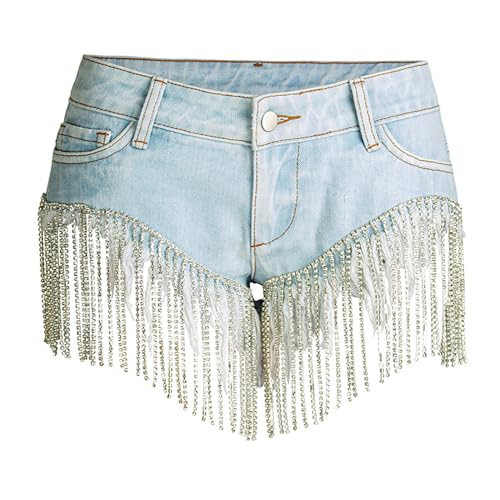 Short jean femme taille haute en denim pour soirée disco et clubwear sexy