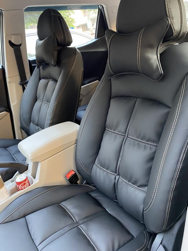 Image of Comfort Plus Puffy PU Leather Black Car Seat Cover Compatible with Hyundai Venue