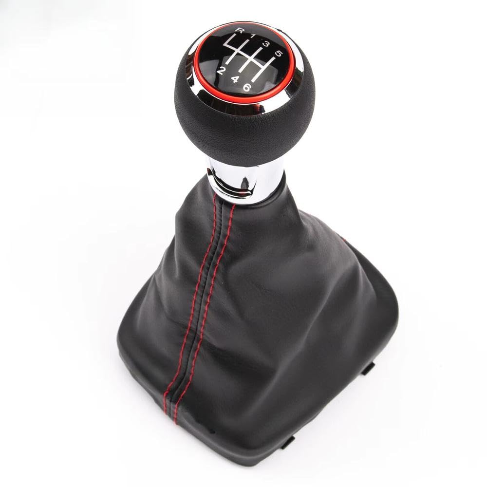 Poanbcgy 6 Speed 6/5 Speed Red Line Manual Stick Gear Knob For A3 S3 8P 2003-2013 Auto Parts(6 Speed)