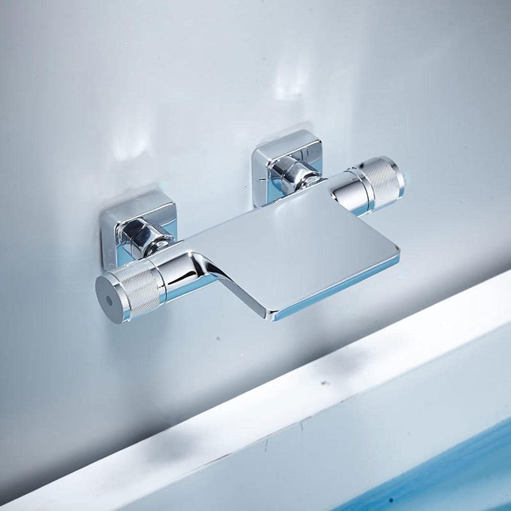 Remplisseur de bain mitigeur double levier mural cascade