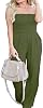 PRIMODA Women's Tube Top Strapless Off Shoulder Loose Wide Leg Jumpsuit Romper with Pockets