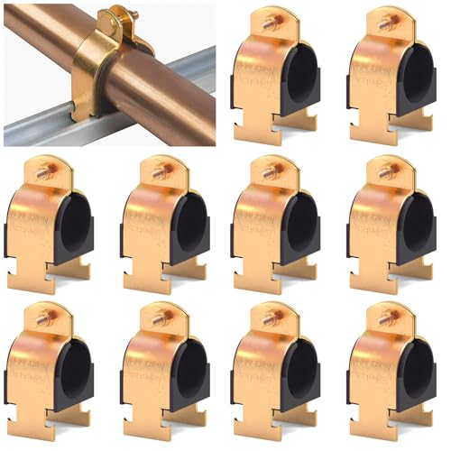 Pearwow 10 Pack Rubber Cushion Strut Clamp,Zinc-plated Pipe Strut Clamps for Mounting Copper Pipes,Pex Pipe,Gas Pipings,Cvpc Tubing,High Temperature Resistance Mount Strut Clamp (1 Inch)