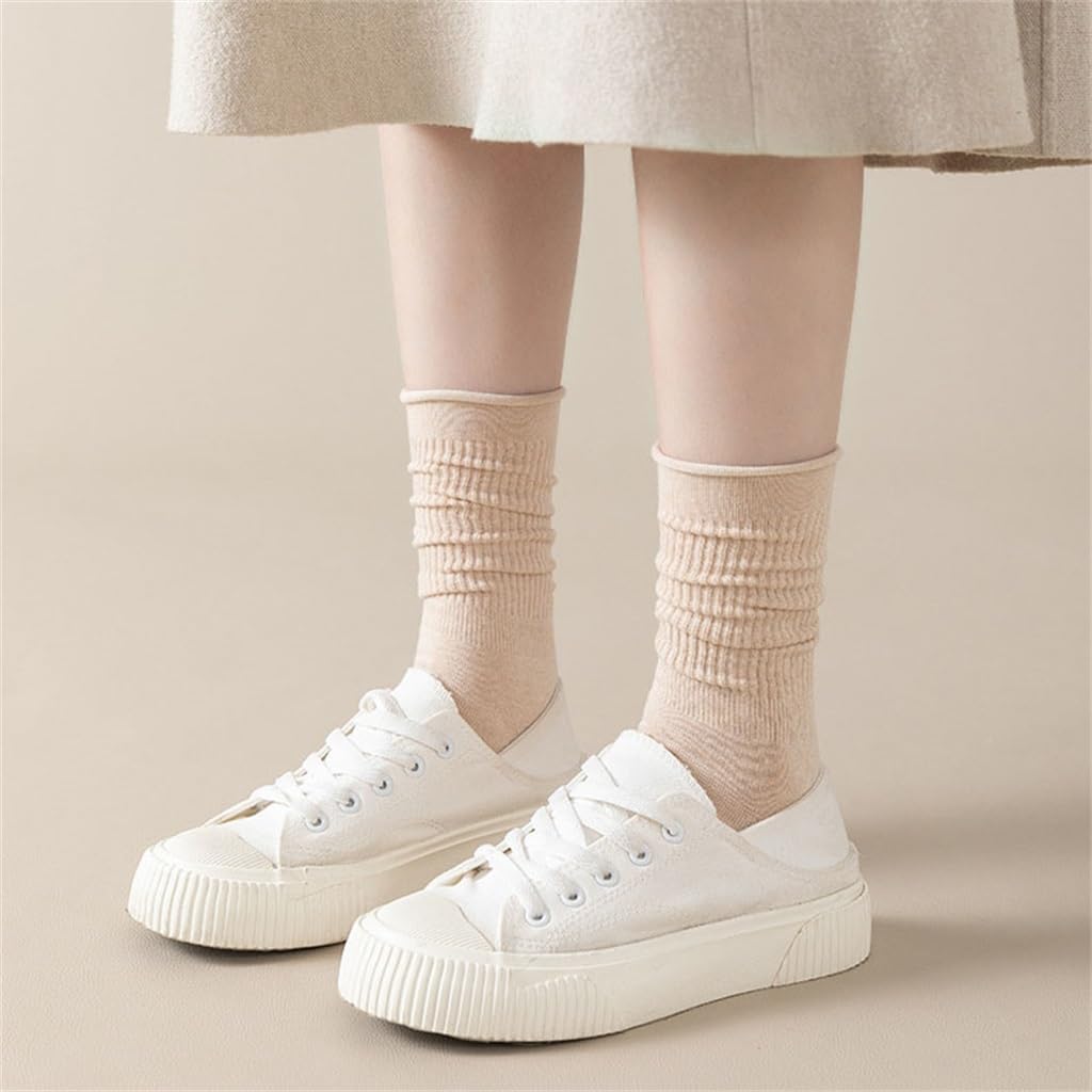 Socks Boneless Pile up for Women S Early Autumn Micro Rolled Edge Long Tube