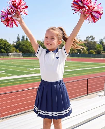 Move Dance Little Girls Dress 4T 5T Navy Blue Polo Skirt Set with Shorts - image 6