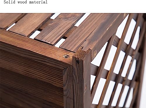 Cache-unité extérieure à persiennes en bois ventilé modèle 110X
