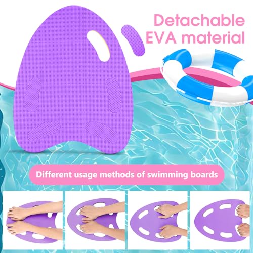Swimming Kickboard, Swimming Training Aid Kickboard with 6 Handrail Hole, Bicolor Practising Swimming Kickboard for Beginners Pool Exercise, Swim Board Auxiliary for Children Summer Pool Party