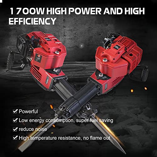 Multifunktions-Benzin-Abbruchhammer, handgeführter Gesteinsbohrer, vibrationsgedämpfter Griff, Betonbrecher, 1900-W… – Bild 7